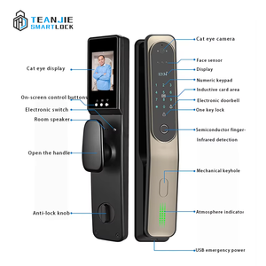 Tuya App tam otomatik akıllı kilit WiFi yüz tanıma parmak izi şifre RFID kart App dijital kapı kilidi kamera ile - Product Image 5