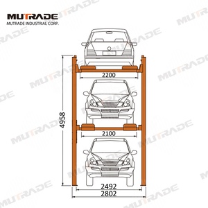 Penyimpanan pengangkat mobil sistem susun mobil 3 tinggi 4 tempat parkir - Product Image 4