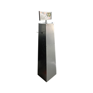 4-sided Steel <strong>Pegboard</strong> Double-side Logo on Top Tool Accessories square Hollow Tools <strong>Display</strong> Stand with <strong>Custom</strong> Hanging <strong>Hooks</strong> - Product Image 3
