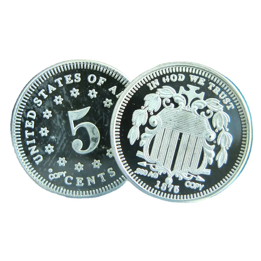 실버 제조 업체 1 그램 999 파인 실버 1875 다섯 센트 미국 달러 동전 A62