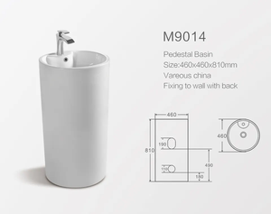 不同类型陶瓷客厅独立式陶瓷圆形洗手盆带底座的最佳价格 - Product Image 6