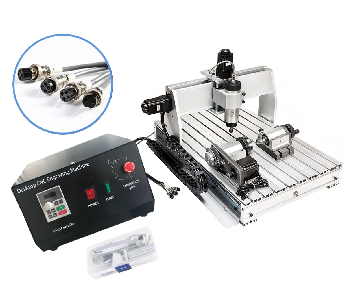 4 Axis CNC 6040 China Mini DIY Desktop Hobby CNC Router Kits For Sale for Woodworking Advertising Drilling Milling