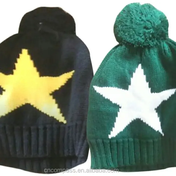 knitting hat with star pattern