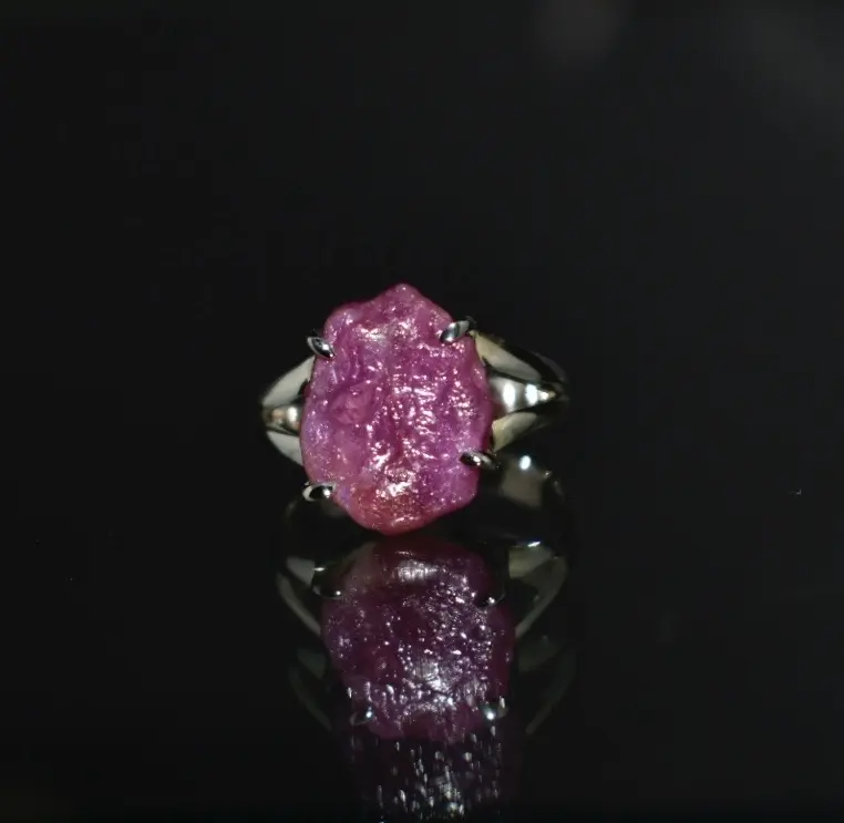토파즈와 자수정 보석 쌓을 수있는 반지 보석 제조 업체 디자이너 수제 925 고급 스털링 실버 천연 유행 핑크