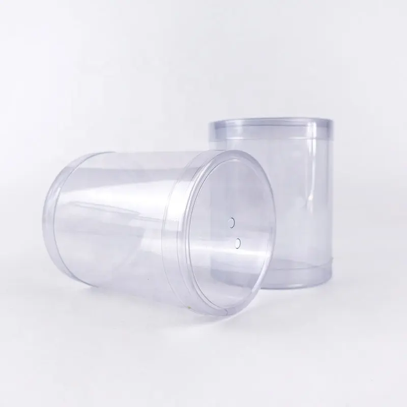 食品化粧品メイクアップツールパッキング用のPVC PETシリンダー透明プラスチックボックスラウンドパッケージ