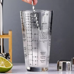 Barware công cụ thiết lập lớn Martini Glass 400ml thép không gỉ nắp cốc thủy tinh Cocktail Cobbler Shaker chai với đo lường - Product Image 6