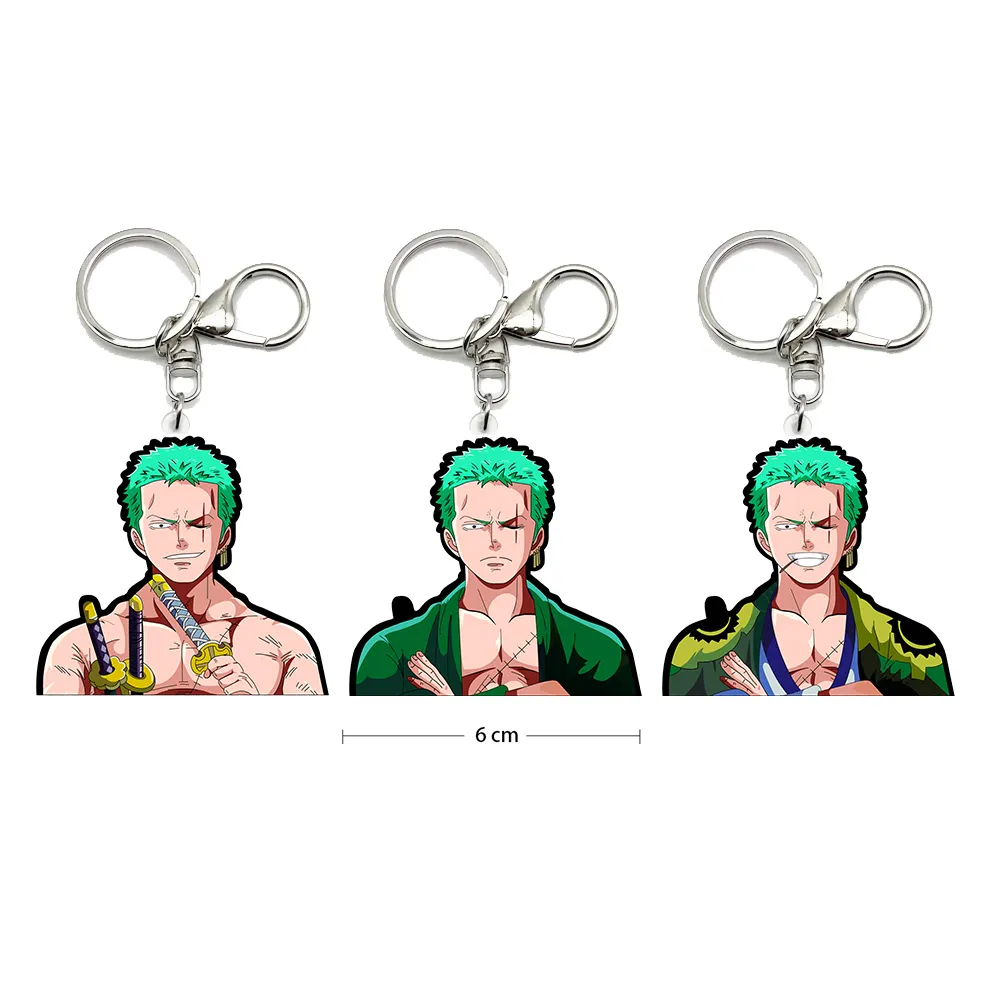 ที่กำหนดเองรูป3D เคลื่อนไหวการ์ตูนพวงกุญแจ Luffy Zoro Lenticular อะคริลิค3D อะนิเมะพวงกุญแจสำหรับโปรโมชั่น