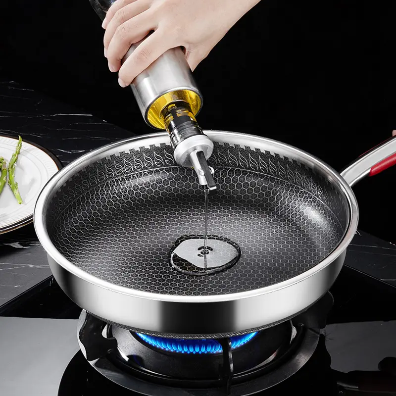 Hot Selling Pure Cook Koch pfanne Steak Induktion Waben beschichtung Panci Frypan Antihaft Edelstahl Bratpfanne