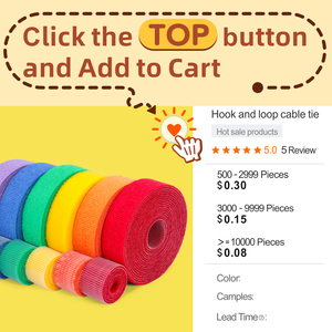 Sujetador de gancho y bucle Reutilizable Nylon Cable Tie Hook and Loop Cable Organizador Back to Back Hook Loop Gestión de cables - Product Image 6