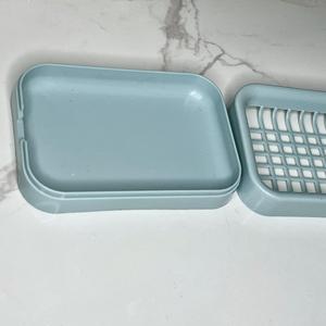 水バス & トイレ用品を集めない二重排水プラスチック石鹸箱グリッドデザイントイレ石鹸ホルダー