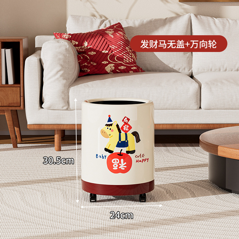 Double-barreled roller trash can - Get rich instantly