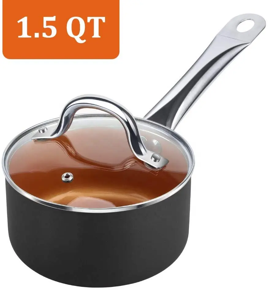 1.5 Quart Anti-aanbak Steelpan Koken Voor Soep, Stoofpot, Saus & Opwarmen Voedsel, Compatibel Voor Inductie