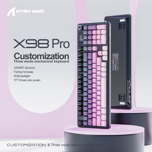 Attack Shark X98pro Junta intercambiable en caliente de tecla completa RGB Programación personalizada Tres modos Gamer Gaming Teclado mecánico - Product Image 2