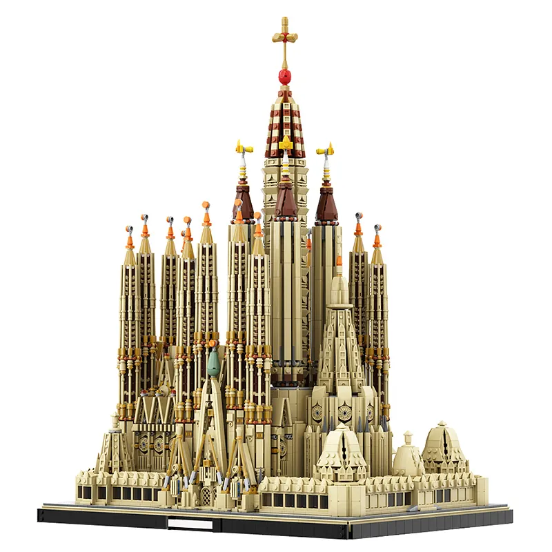 GoldMoc Sagrada Família Modelo Tijolos Arquitetura Medieval Blocos Modulares Bricks Set MOC-65795 Igreja Brinquedos Building Blocks