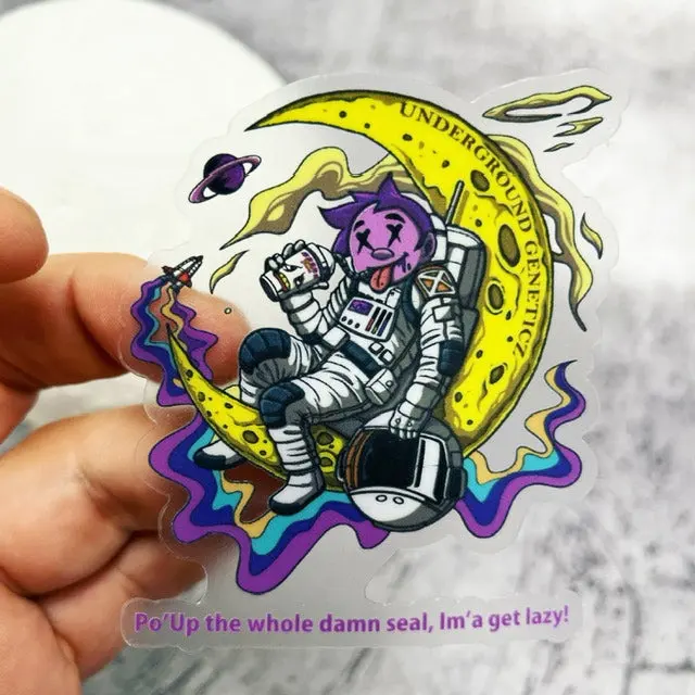 Kendinden yapışkanlı UV su geçirmez holografik levhalar Sticker Anime Vsco temiz PVC etiket özel Logo Die kesim vinil çıkartmalar