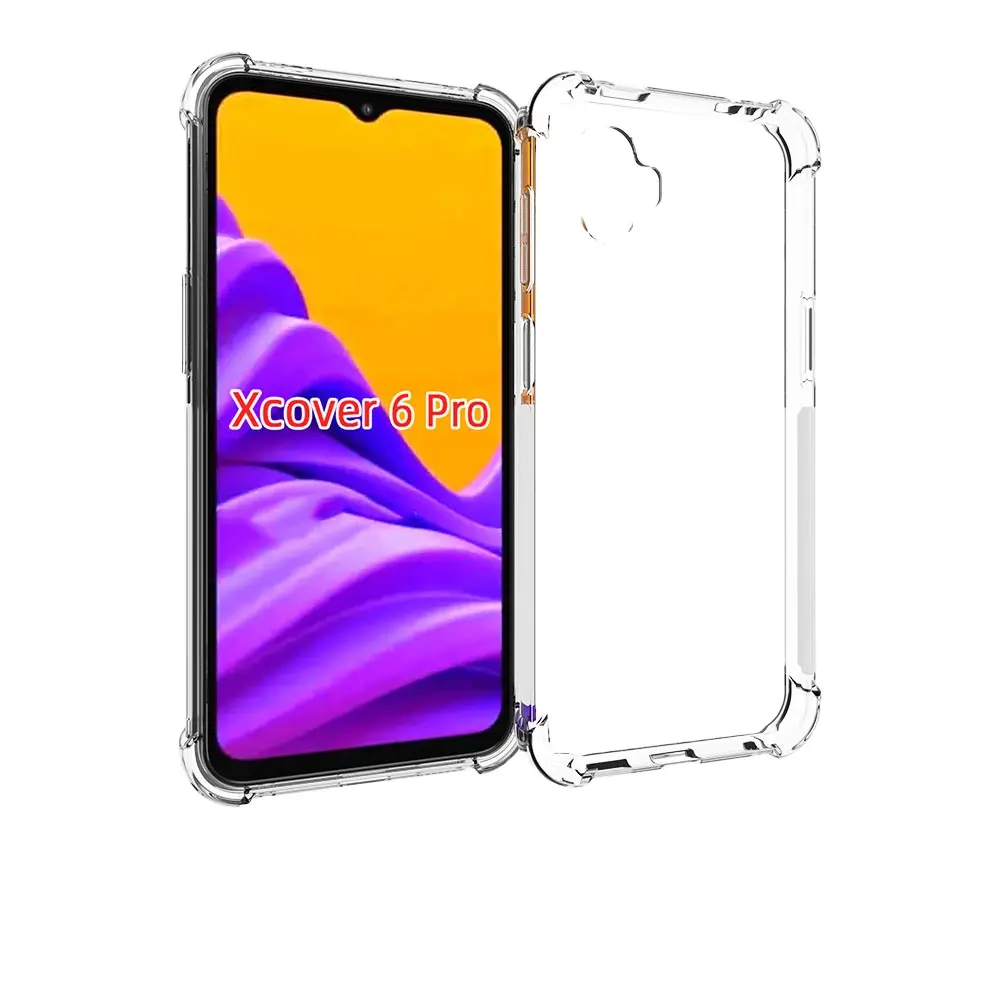 Para Samsung Z Flip5 S23 FE 5G M34 5G A25 5G cuatro esquinas Anti caída transparente TPU contraportada teléfono caso