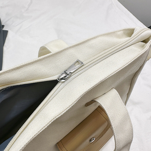 Fashion Logo Custom Splicing Beach <strong>Bags</strong> for Summer Vacation Portable Shoulder Canvas Beach <strong>Bag</strong> - Product Image 4