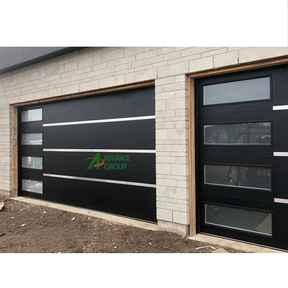 Puertas de garaje para Villa de color blanco aisladas de acero seccional/arriba de espuma de PU y grano de madera