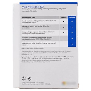Visio Professional 2021 USB FPPフルパッケージオンラインアクティベーションVisio Pro 2021 USBボックス12ヶ月保証送料無料