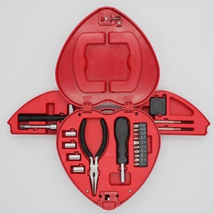 22pcs <strong>Red</strong> Heart-shaped <strong>Tool</strong> Set with Flashlight Promotion Gift Hand <strong>Tool</strong> <strong>Kit</strong> Lady's Gift Set Home Repairing <strong>Tools</strong> Pliers - Product Image 2