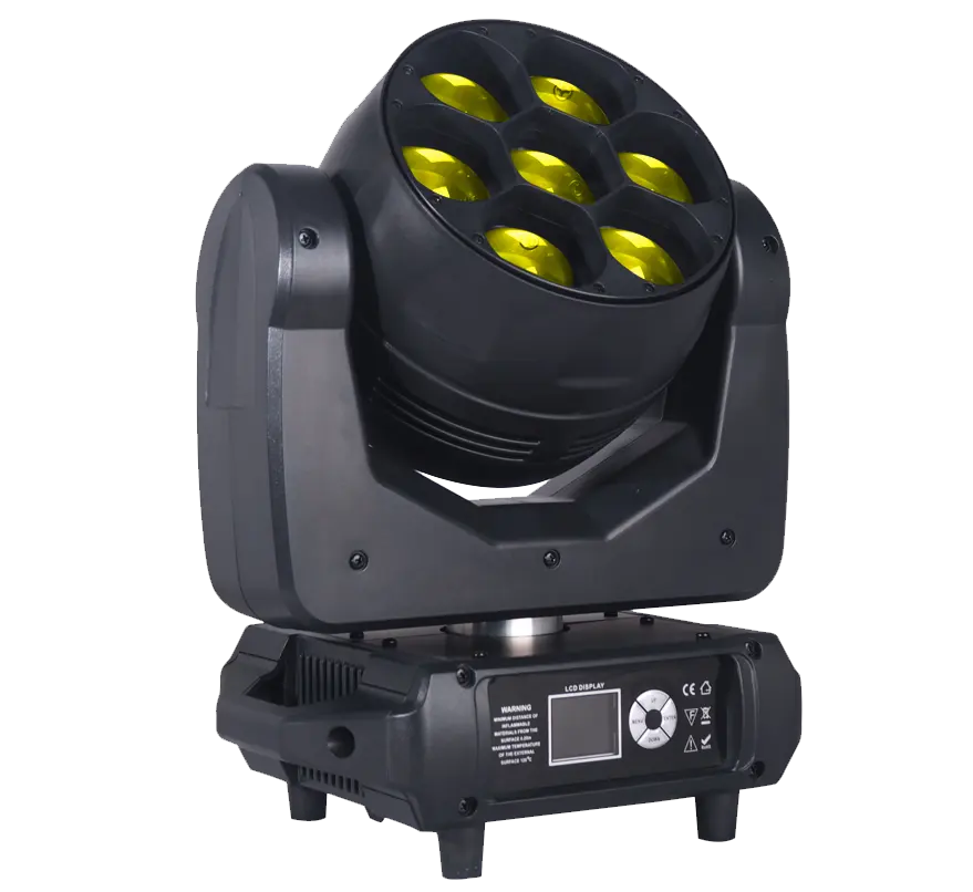 Guangdong Fabrikant 7*40W Zoom 4in1 Led Wash Licht Moving Head Dj Club Disco Bruiloft Feest Podiumverlichting