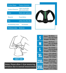Trở lại dây đeo tư thế Corrector cho phụ nữ và nam giới có thể điều chỉnh trên <span class=keywords><strong>Brace</strong></span> thoáng khí trở lại Hỗ trợ ép Corrector de postura - Product Image 3