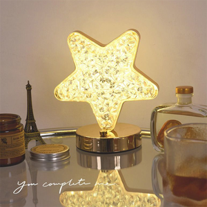 3 Color Adjustable Light and <strong>Dark</strong> Tricolor Dimming Touch Control Star <strong>Moon</strong> Crystal Led Desk Decor Night Light Table Lamp - Product Image 2