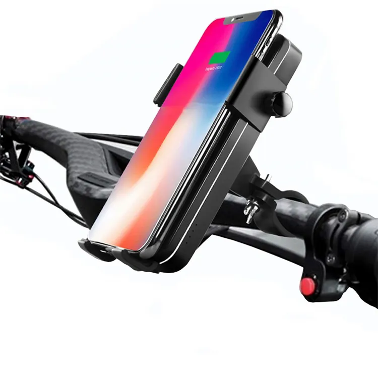 אוניברסלי מתכוונן אופנוע כידון הר אלחוטי כוח בנק אופניים אופני טלפון הר מחזיק עם LED אור