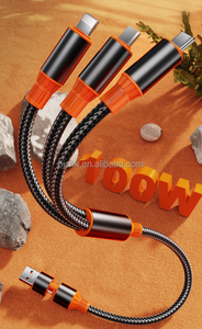 4 in 1 kalın naylon 100w süper hızlı şarj olan Usb kablosu tip c mikro şarj aleti kablosu iphone 14 13 12 11 Pro Max Android - Product Image 4
