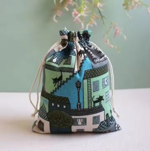 Wholesale Double <strong>String</strong> Cotton Drawstring <strong>Bags</strong> with Natural Cotton Canvas Featuring Animal Print <strong>Pattern</strong> - Product Image 3