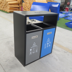 Venta caliente al aire libre Rectangular de acero inoxidable cubo de basura comercial de gran capacidad contenedor de basura - Product Image 4