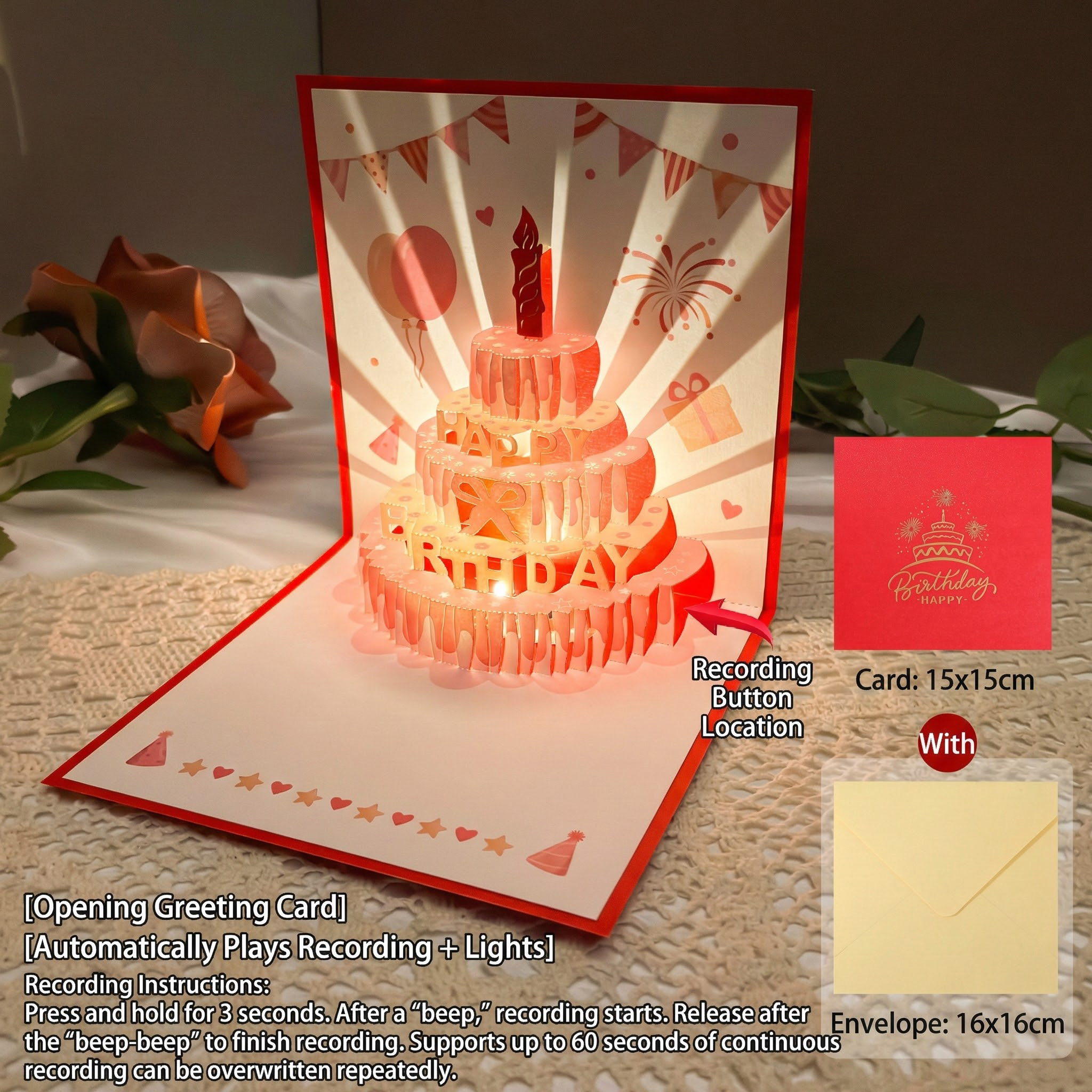 15 Paper Card + Light + Voice Playback