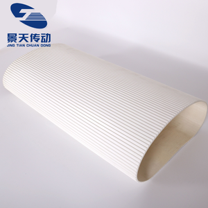 倾斜输送机和鸡饲料加工用三角形搓板图案白色聚氯乙烯输送带 - Product Image 2