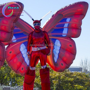 Bơm hơi khổng lồ đầy màu sắc dạ quang bơm hơi treo bướm đỏ với bóng quảng cáo ánh sáng - Product Image 2