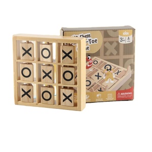 High Quality Handmade Tic Tac Toe Mini Wooden Board Game Educational <strong>Toy</strong> <strong>All</strong> Ages Customizable Logo Nought Crosses X-O Design - Product Image 1