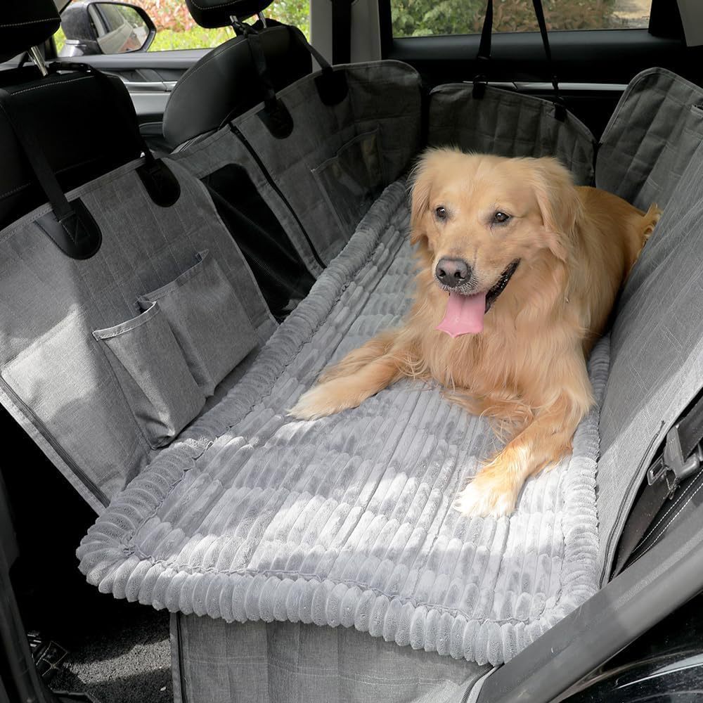 Coussin pour animal de compagnie pour siège arrière de voiture - gris clair pur