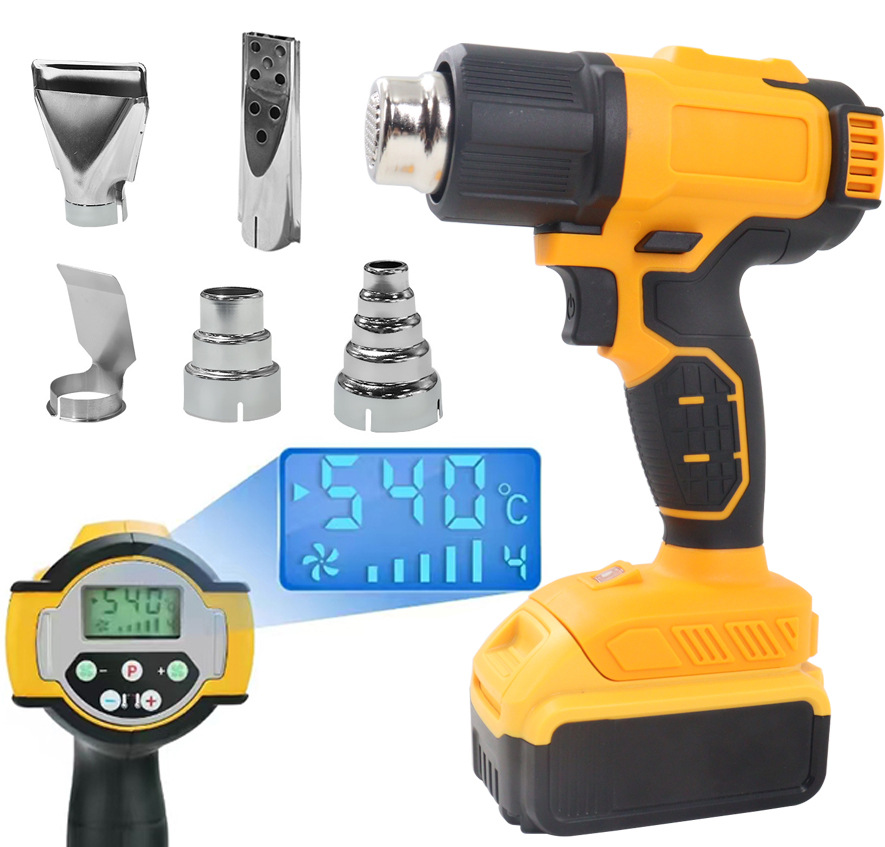 Pistolet à air chaud à affichage numérique, ensemble de 5 pièces / Pour batteries DeWALT