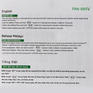 FAN-989V telecomando universale della ventola dell'asia per il controllo della velocità del Timer di accensione/spegnimento dell'hub della ventola telecomando della ventola - Product Image 3