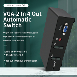 350MHz <strong>VGA</strong> <strong>Splitter</strong> 4port 1920*1440 2in 4output <strong>VGA</strong> <strong>Splitter</strong> 2x4 Switch Remote Control Option and RS232 Control Mode - Product Image 3