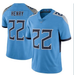 Titans Team 22 # Henry Woods Rugby Jerseyアメリカンフットボール通気性シャツ番号付きパターンロゴプリント