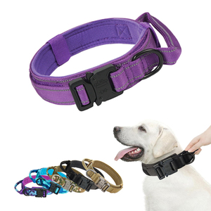 Tùy Chỉnh Chiến Thuật Con Chó Đào Tạo Cổ Áo Cho Velcro Logo Mềm Cotton Lót Dày Xử Lý Thanh Lịch Hiện Đại Con Chó Dây Xích Kim Loại - Product Image 1