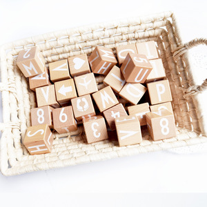 Custom Natural Wooden <strong>Blocks</strong> Hardwood Wood Alphabet,number,<strong>pattern</strong> Print <strong>Blocks</strong> Square for Kids - Product Image 4
