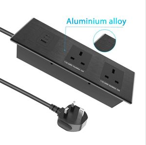 Çok fonksiyonlu İngiltere gömme duvar fişi monte güç çıkışı 65W masaüstü dalgalanma koruyucusu güç şeridi soket ofis masası USB soket - Product Image 1