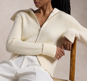 Mùa Đông Giản Dị Ấm Áp Phụ Nữ Đan Len Cardigan Áo Len Rắn Puls Thiết Kế Cổ Áo Merino Len Zip Áo Len Cho Phụ Nữ - Product Image 5