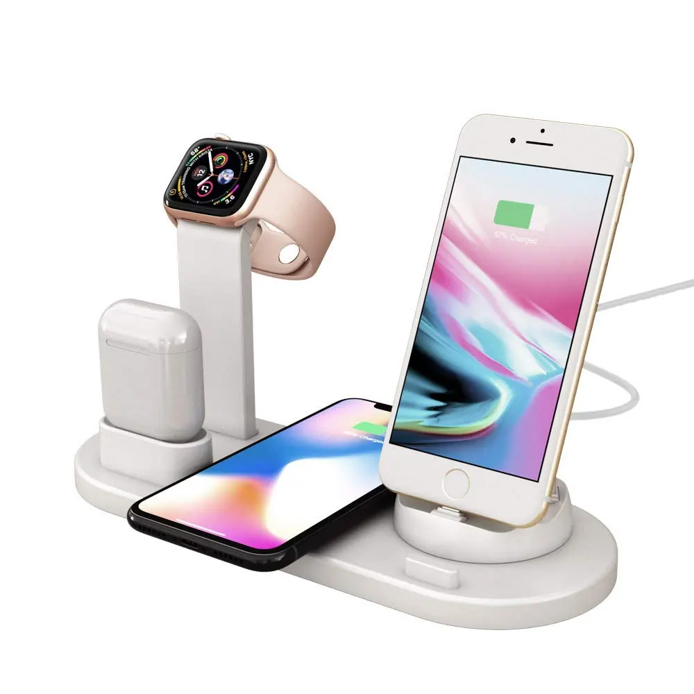 dropshipping products 2022 15W fast 4 in 1 QI wireless charger for iphone for airpods 3 in1 wireless charging station