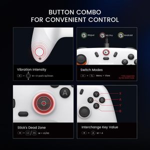 Venta al por mayor de fábrica Multi colores inalámbrico BT PC todos los accesorios controlador de juego de función completa para Ios/Android/PC/Switch - Product Image 6
