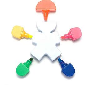 五色合一荧光笔在人的形状有趣的礼品笔与定制的标志印刷 - Product Image 3