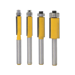 6毫米1/4柄硬质合金刀片木工齐平修边刳刨机钻头木工铣刀木工数控加工工具
