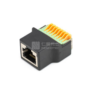 <strong>Rj45</strong> Terminal Block Modules Rj-45 Ethernet Female Socket to Terminal Spring Block Adapter - Product Image 2