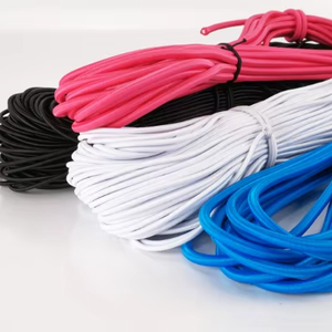 Cuerda elástica negra con núcleo de látex, cuerda de mano trenzada, cuerda elástica para prendas, etiqueta de cuerda elástica con cuentas, cuerdas listas para usar - Product Image 1
